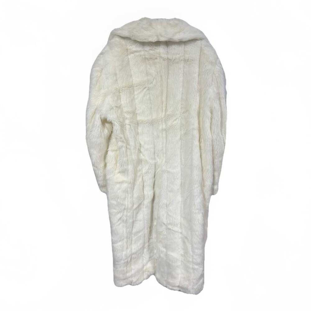 Vintage Christian LaCroix Full Length Faux Fur Cream Jacket Mob Wife 2XL - Picture 8 of 10